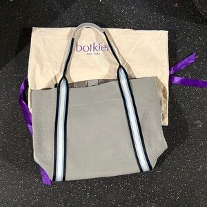 Botkier Gray Tote with Striped Handles